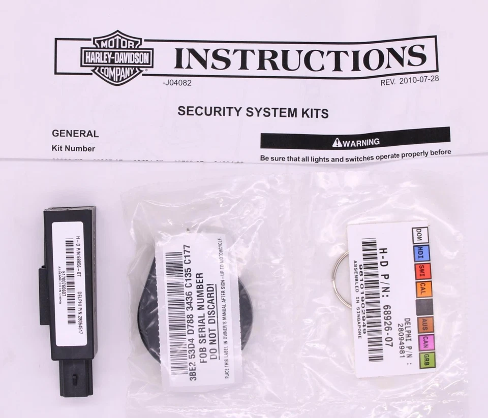 Kit de sistema de seguridad Harley-Davidson número de pieza - 41000021 Foto 2 de 2