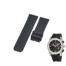 BU7700 24mm Black Rubber Watch Strap For Burberry Sport