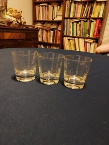 3 Clear Alcohol Rock Glasses Depression Glass