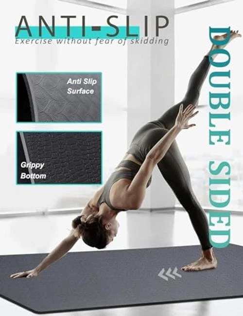 Extra Wide 72x32 Inch Non-Slip Double-Sided Thick 7mm Yoga Mat