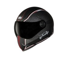 SBH-1 Adonis Rustic Mat Black & Red With Smoke Visor M Size 580mm Helmet