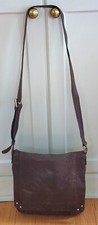 Perlina Dark Brown Genuine Leather Crossbody Purse Shoulder Bag