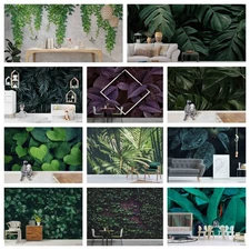 3D Tropical Leaves Green Self-adhesive Wallpaper Removable Wallpaper Wall Mural