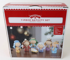 Children's Nativity Set 7-Piece Holy Family Christmas Decor Holiday Time NIB