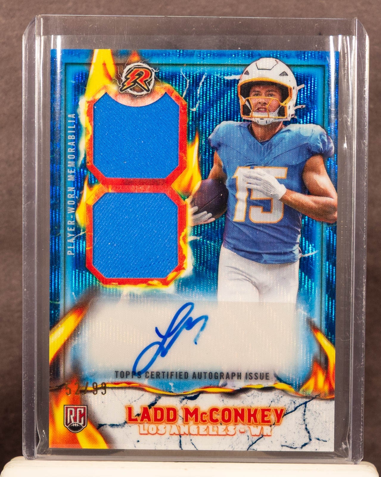 Ladd McConkey Rookie Card Auto RPA Dual Patch Blue /99 - 2024 Topps Resurgence