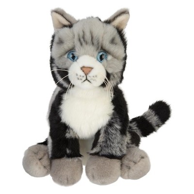 Amerikanische Kurzhaar Katze Stofftier Premium Qualität grau - 30 cm x 12 cm