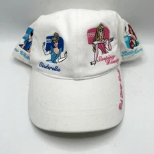 Vintage Walt Disney World 6 Princess Embroidered Adjustable Adult Hat Rare HTF