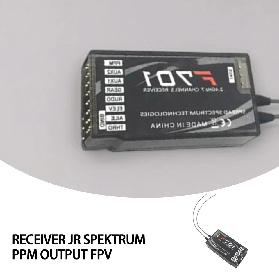 F701 7CH Channels 2.4GHz 7 Receiver For DX8 DX7 JR RC DSMX TRansmitter - Image 2 of 4