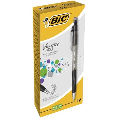 BIC Velocity Pro Refillable Mechanical Pencils - Black - Box of 12 (3 HB) Lead P