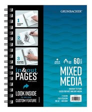 Grumbacher Mixed Media Paper Pad with in & Out Pages, 7 x 10 Inches, White 