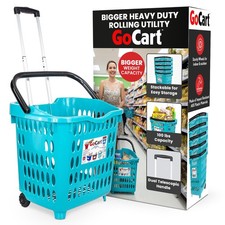 dbest products Bigger GoCart Grocery Cart Rolling Shopping Laundry Basket on ...