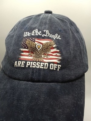 American Flag Eagle Hat Cap We The People are Pissed Off Strap Back OSFA