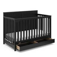 Graco Hadley 5-in-1 Convertible Crib with Drawer GREENGUARD Gold Certified, Fi