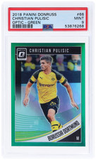 2018-19 PANINI DONRUSS OPTIC CHRISTIAN PULISIC GREEN PRIZM SP /5 PSA 9 USA