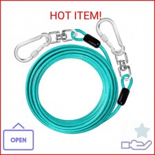 jenico Dog Tie Out Cable: 15 ft Dog Lead for Yard - Heavy Duty Chain Leash Outsi