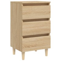 Nachttisch Mit Massivholz-Beinen Sonoma-Eiche 40X35X69 Cm