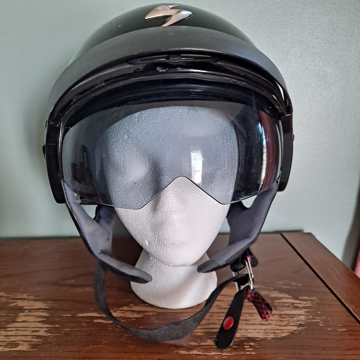 SCORPION EXO-100 OPEN-FACE HALF HELMET VISOR EYE LENS GLOSS BLACK
