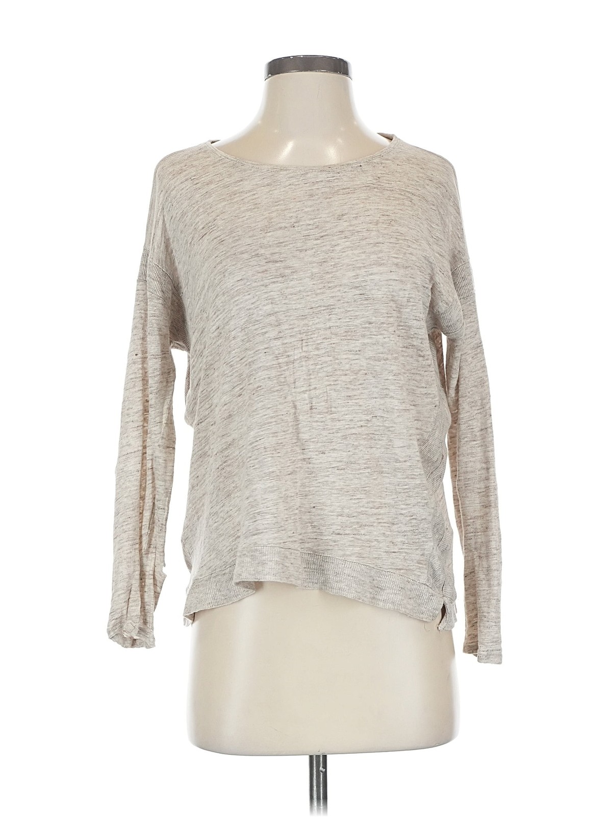 Massimo Dutti Women Brown 3/4 Sleeve T-Shirt XS