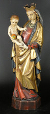 Holzfigur Heiligenfigur Hl. Maria Madonna Jesus Apfel Heilige 51cm
