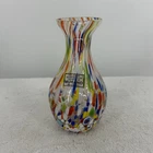 Murano Glass Confetti Bud Vase Made In Italy