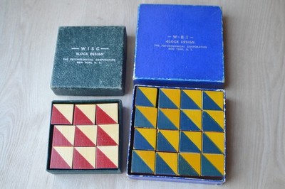 WISC & WBI Block Design Cube Sets. The Psychological Corp. Intelligence Testing.