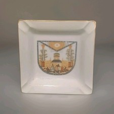 Coupe/Cendrier Tablier Franc Maçon Congrès HLM 1985 , Vide Poche Porcelaine