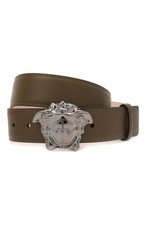 Versace Medusa Khaki Leather Belt