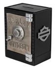 Harley-Davidson H-D Open Bar & Shield Safe Piggy Bank, Black/Metallic Silver