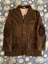 J Crew Blazer Mens Large Brown Vintage Cord 3 Button Sport Coat Corduroy Jacket