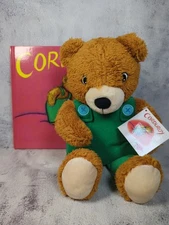 KOHL'S CARES CORDUROY Bear 12” Plush & Book Set Stuffed Animal Toy Green Overall