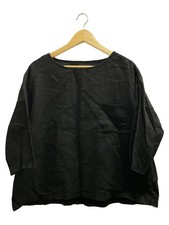 nest Robe Short Sleeve Blouse Linen Black