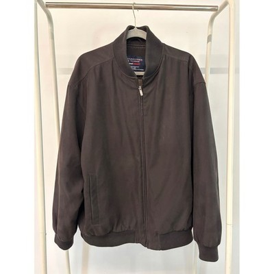 Roundtree & Yorke TravelSmart Bomber Jacket Mens XL Brown Water Resistant Zip Up