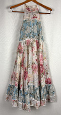 Zimmermann/Anthropologie Meadowsweet Maxi Dress Pastel Floral W s Sz 2 Silk/Ctn