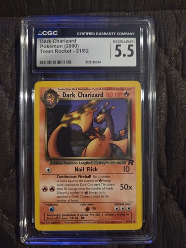 Dark Charizard (Unlimited) graded CGC 5.5 for sale on eBay