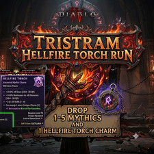 DIABLO 4🎃SEASONAL 15🔥Tristram Hellfire Touch x1-1 HOUR🔥Drop 1-5 Mythic+Charm