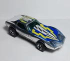 Vintage Hot Wheels Super Chromes #9505 Corvette Stingray Ribbon from 6-Pack - GC