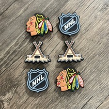 Chicago Blackhawks Hockey Team Charm For Crocs Shoe Charms - 6 Pieces