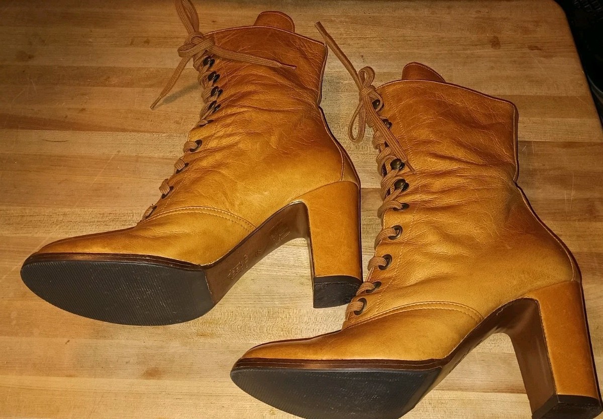 Enrico Antinori Brown Lace Up Leather Boots Size US #4.5 Fast Free 