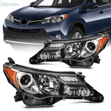 For 2013 2014 2015 Toyota RAV4 Headlights Assembly Black Housing Left+Right