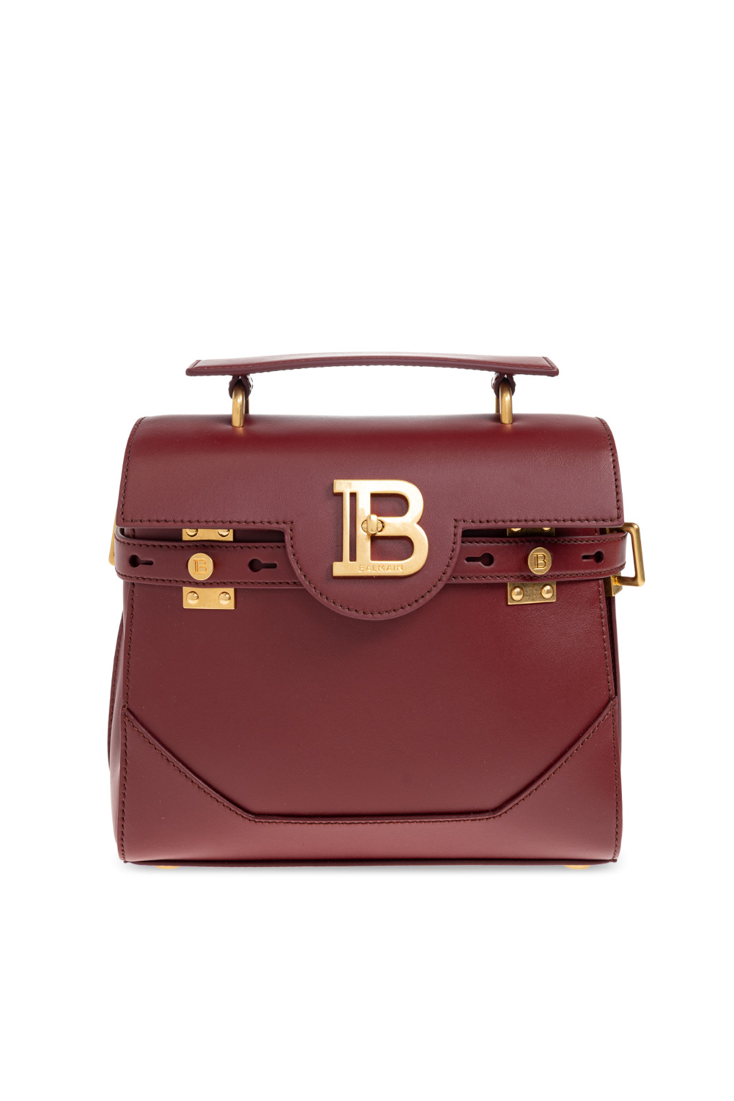 BALMAIN B-Buzz 23 Red Leather Top Handle Bag New & Authentic