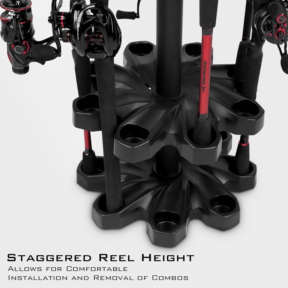 KastKing V16 Fishing Rod Rack With Rotating Base- Fishing Pole Rack ...