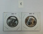 2017 P & D UNC Clad Kennedy Half Dollar Set in CB Flips -Free Shipping - C