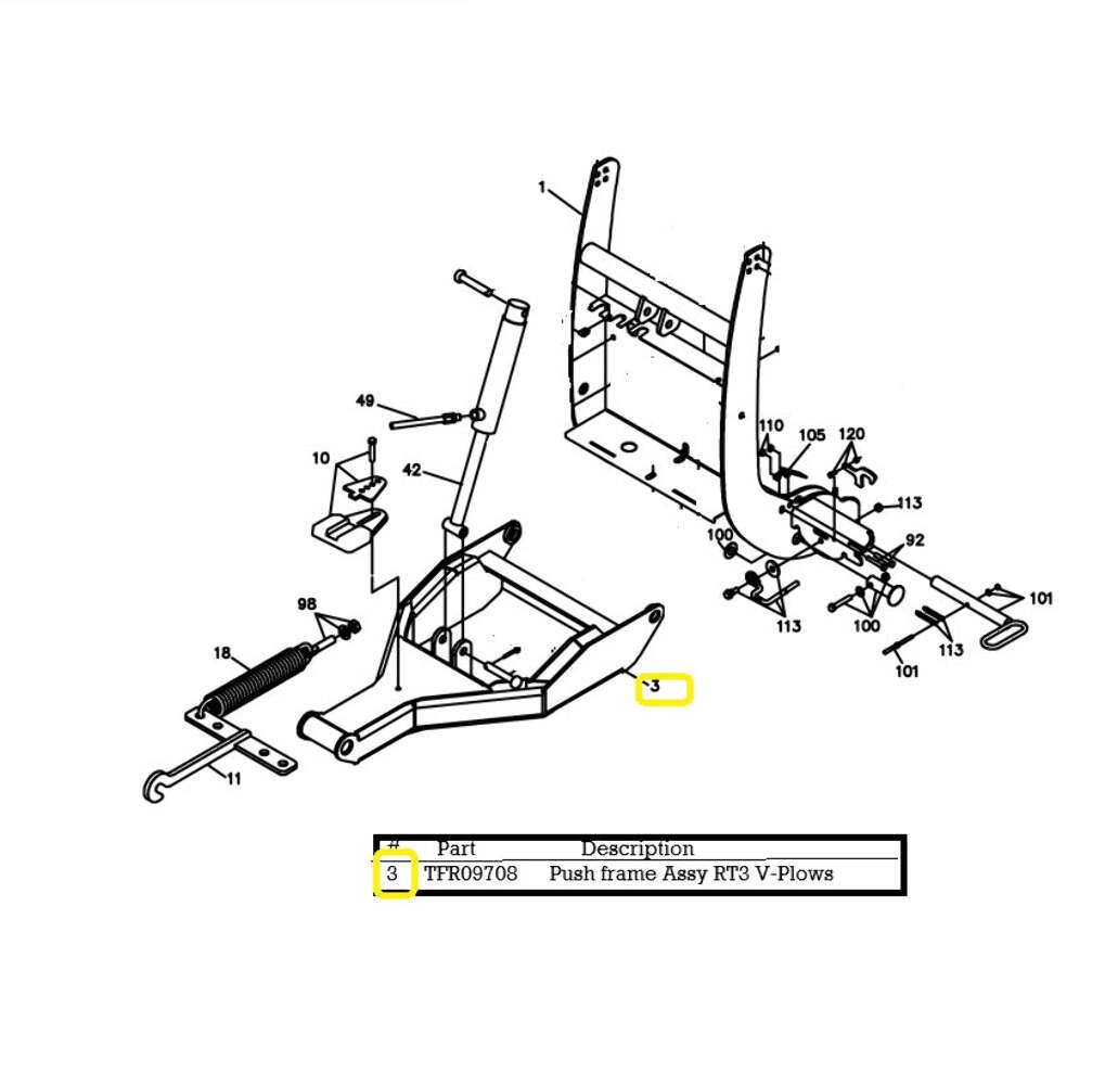 REPLACES BOSS PART TFR09708-3 PUSHFRAME ASM RT3 V,06+ [BLACK] | eBay
