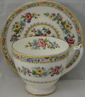 Antique Coalport English Cup 262926 Blue Leaf Heavy Gold Trim RARE