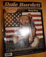 Dale Burdett "All American Teddy Patriotic Bear Flag 16" Rag Rug Canvas VTG 1987
