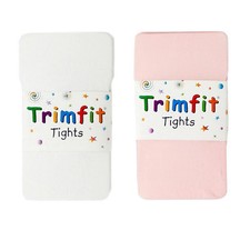 Trimfit Youth Girls Nylons Lycra Spandex Pantyhose Dance Tights, White or Pink
