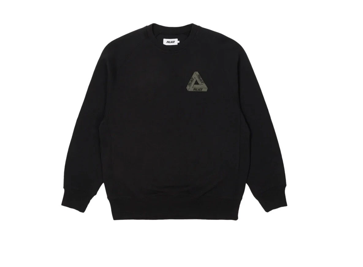 PALACE SKATEBOARDS SLUB CREW CREWNECK SWEATSHIRT TRI FERG BLACK XXL 2XL SUPREME