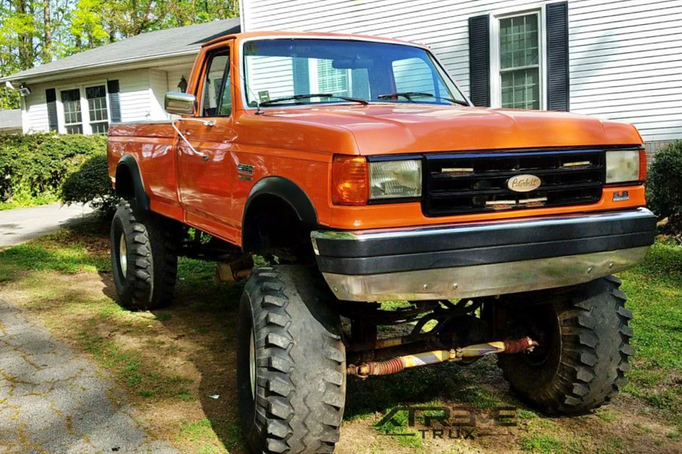 Juego completo de 4 llamaradas de guardabarros extendidas pintables negras 1987-1991 Ford F150 F250 F350 Foto 3 de 4