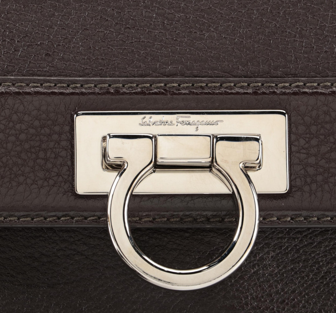 Salvatore Ferragamo Medium Sofia Satchel in Dark Brown Grained Leather image 10