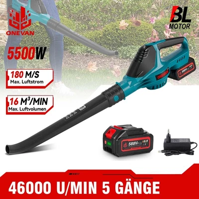 ONEVAN Laubsauger Laubbläser Akku Gebläse Bläser Sauger Mit 1 Akku Und Ladegerät